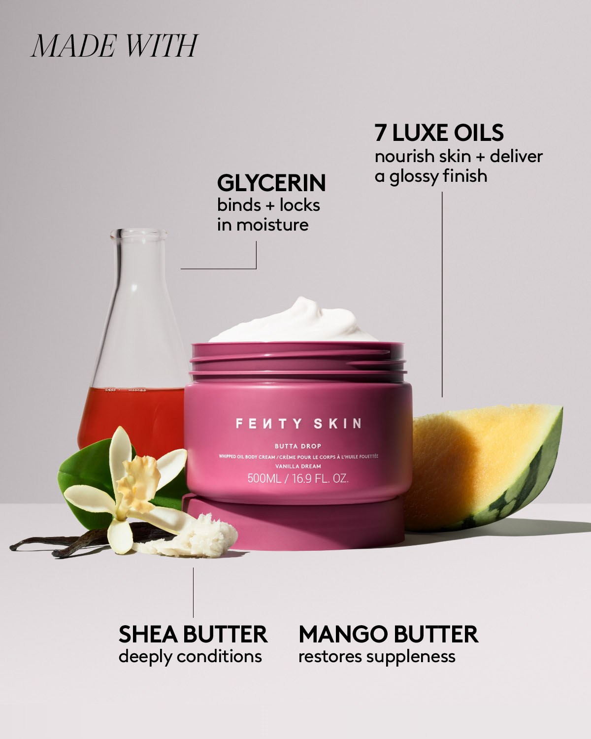 Jumbo Butta Drop Whipped Oil Body Cream with Tropical Oils + Shea Butter — Vanilla Dream